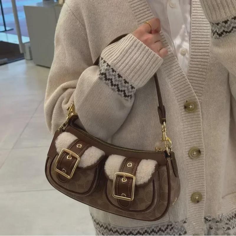 Koujia 2024 Women's Ashton Retro Underarm Baguette Motorcycle Shoulder Bag