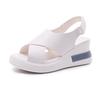 Summer thick-soled wedge sandals women's new summer casual fish mouth women's shoes soft leather muffin heel