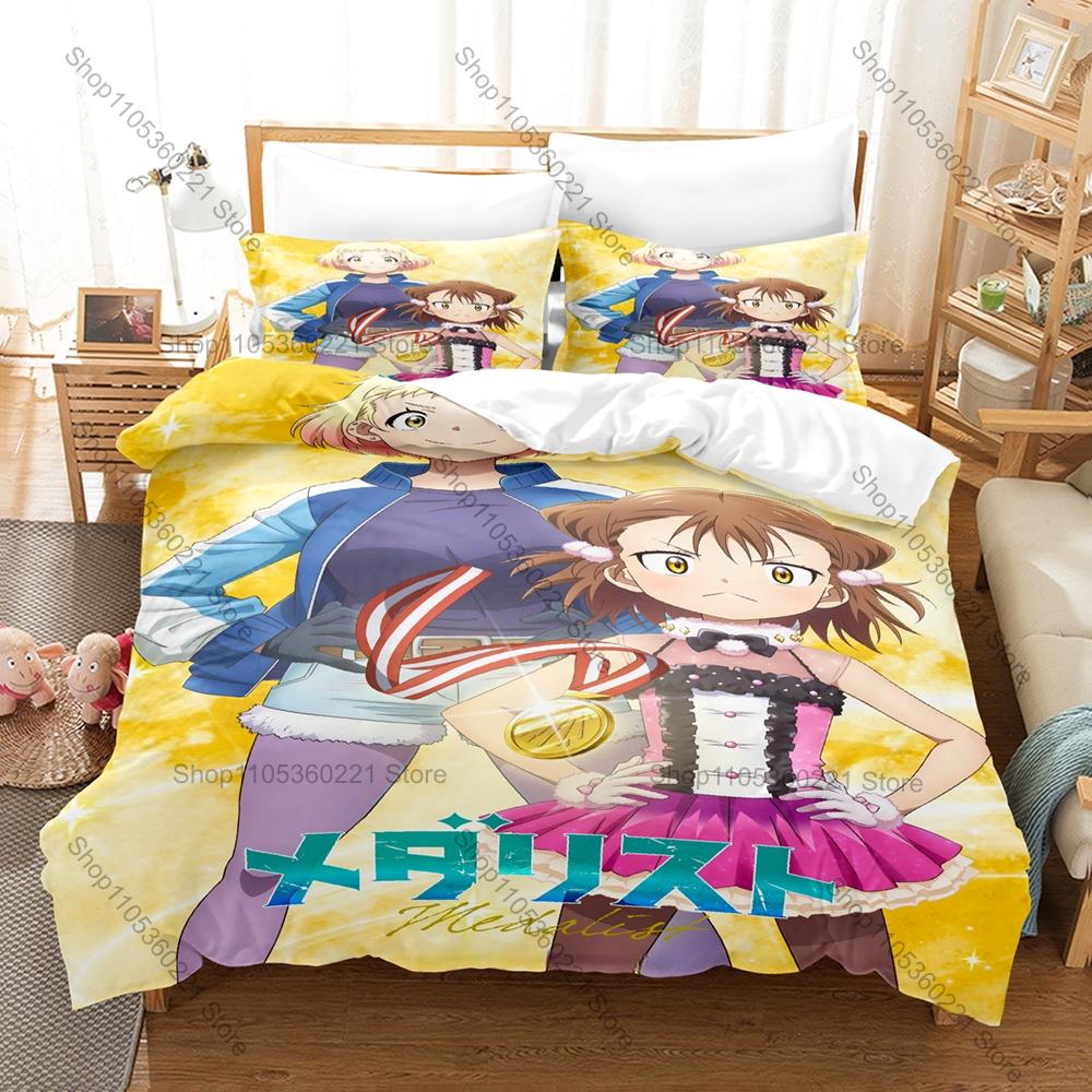 Cool Personality Popular Sports Anime Medalist Bedding Duvet Cover Set New Fashion Pattern Bed Set with Pillowcases Home Textile