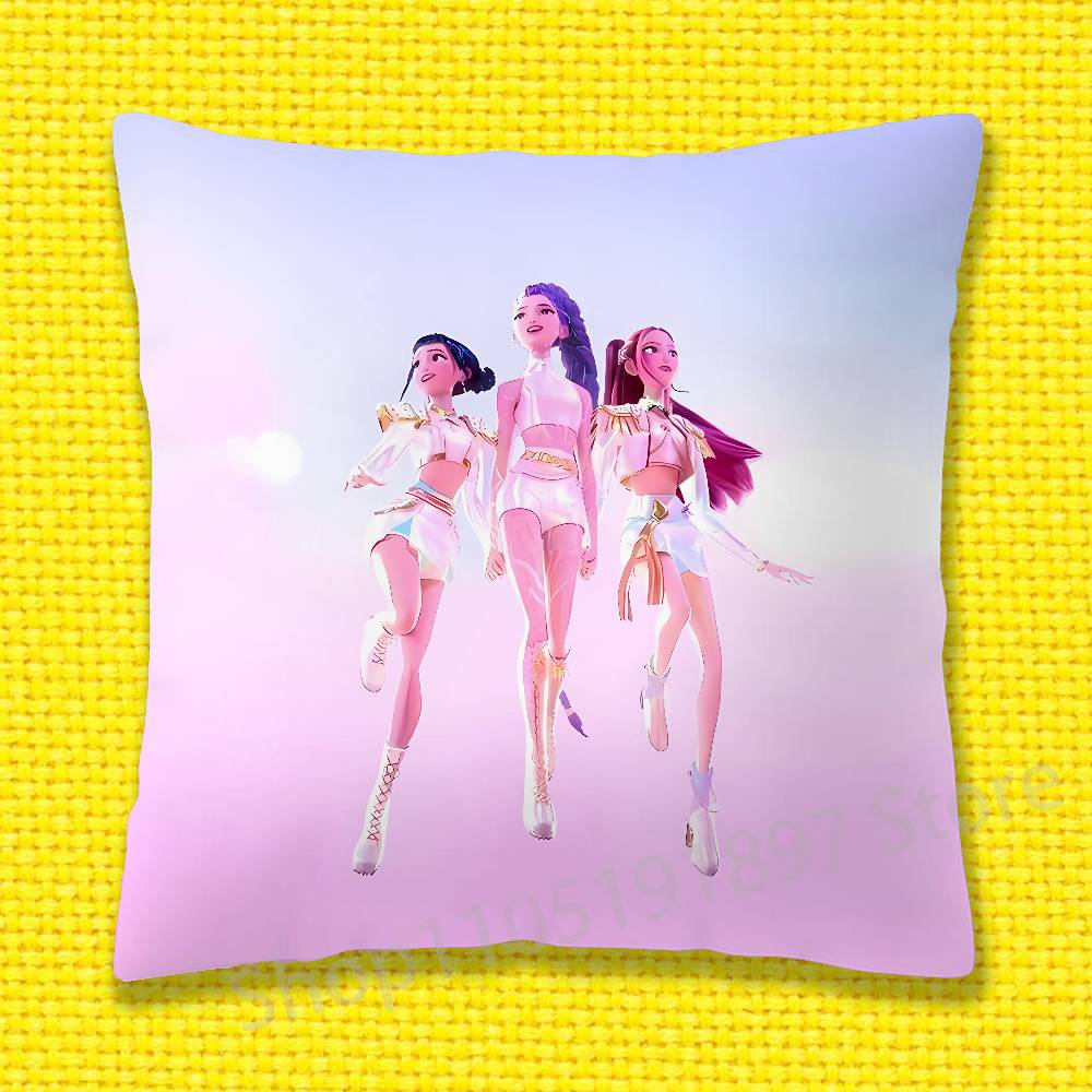 D-Demon H-Hunters Jinu Girl Throw Pillow Case For 50x50cm 40x40cm 55x55cm 45x45cm 30x30cm Square Bedroom Pillowcase Cover