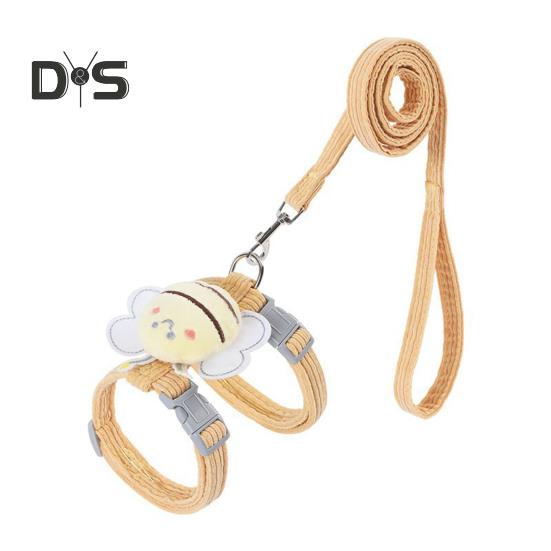 

Набор поводков для кошек, регулируемый поводок с изображением пчелы из мультфильма для маленьких и средних собак, ошейник с защитой от побега для домашних животных, поводок для прогулок на свежем воздухе S жёлтый