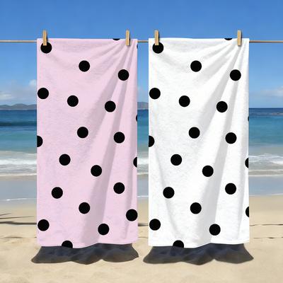 Korean-style Polka Dots Towel Soft Pool Gift For Travel Gym Shower Camping Quick Dry Sports Large Beach Towels