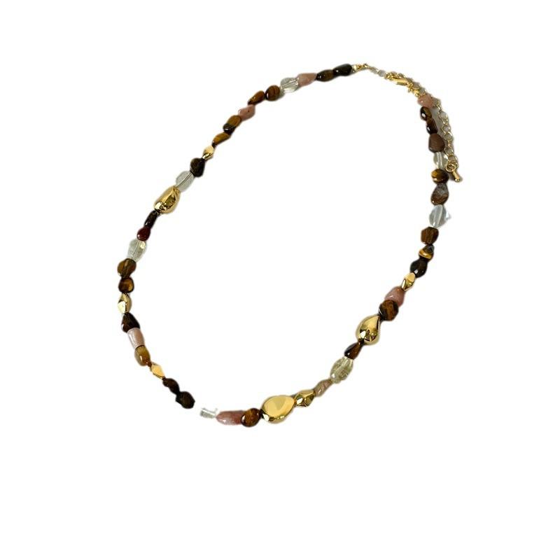 Maillard Caramel Beaded Necklace - Colorful Holiday Style for Women