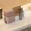 Transparent Acrylic Sundries Storage with Handle Removable Dividers Desktop Organizer Box Multi-purpose Large Capacity