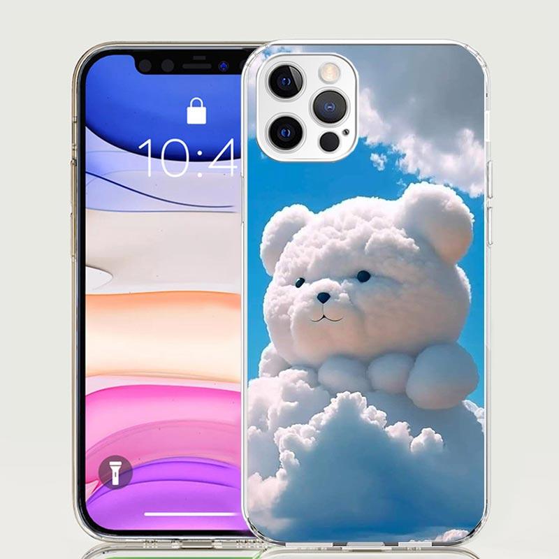 Sunny Clouds Teddy Bear Phone Case for Apple iPhone 17 Air 16 15 Plus 14 + 13 Mini 12 11 Pro Max 7 8 SE 16Max Soft Shell Cover C