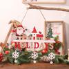 1/2/3PCS Random Wooden Christmas Door Hanging Ornaments Rustic Santa Claus for Home Happy New Year Christmas Door Pendants