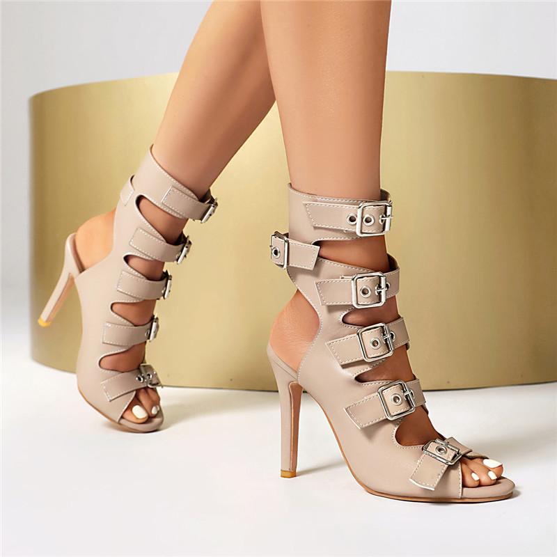 Women's high-heeled cool boots, sexy European and American style spring and summer new thin-heeled large-size fish mouth shoes