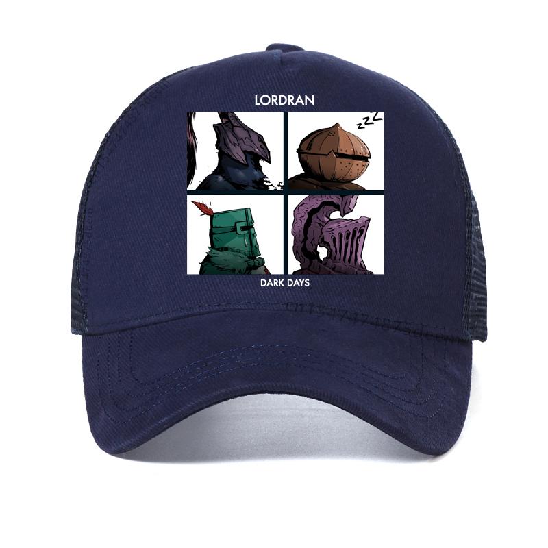 

Man Dark Souls Praise The Sun Game hat Fashion Unisex Printing Baseball Cap Men s cool Mesh Breathable Trucker hats Adjustable темно-синього кольору