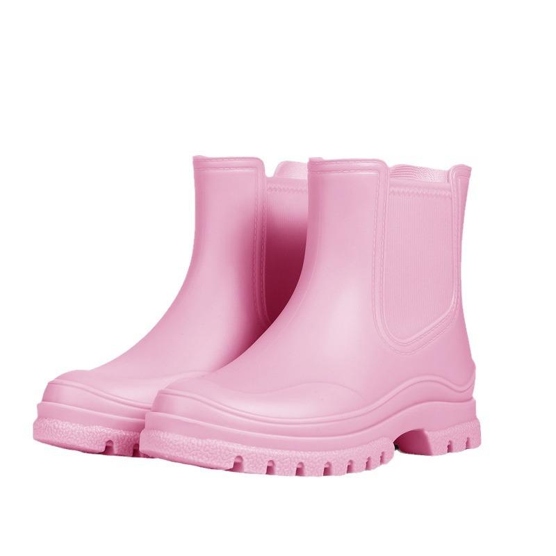 Rain Shoes Women's New Fashionable Versatile British Women's Waterproof Rain Boots Outdoor Non-slip Thick-soled Heightening Water Shoes