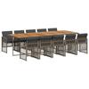 VidaXL Ensemble à manger de jardin 11pcs avec coussins gris poly rotin 3210758