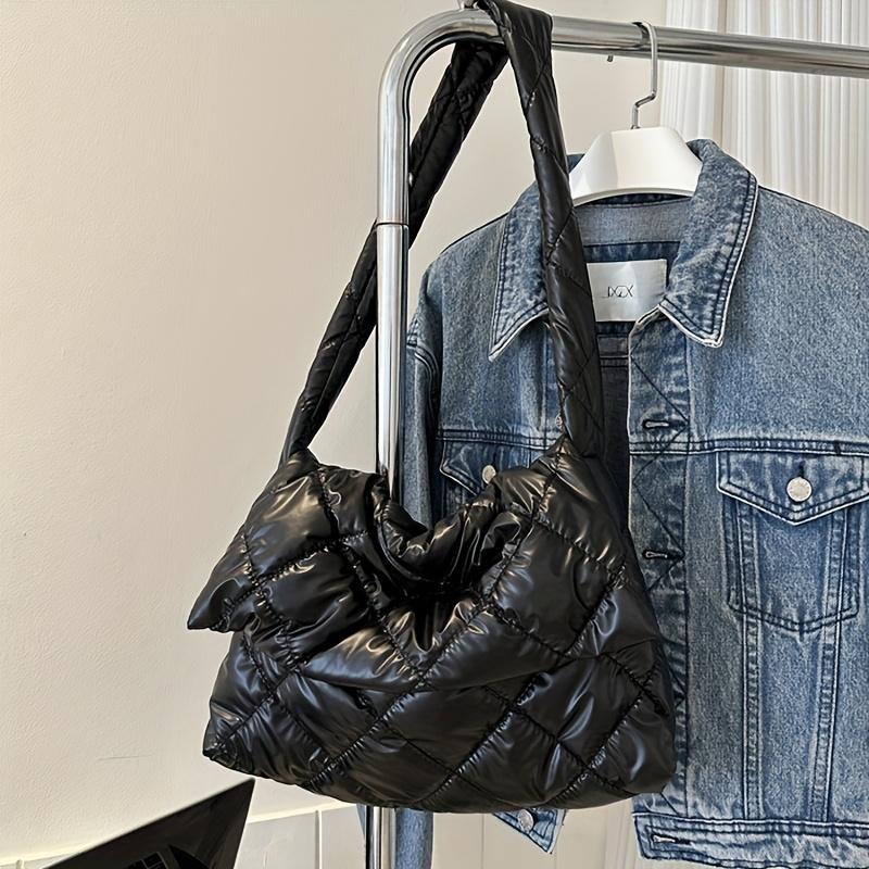 Women Space Designer Shoulder Bag Winter Down Padded Quilted Large Capacity Handbag Shopper Tote Bag
