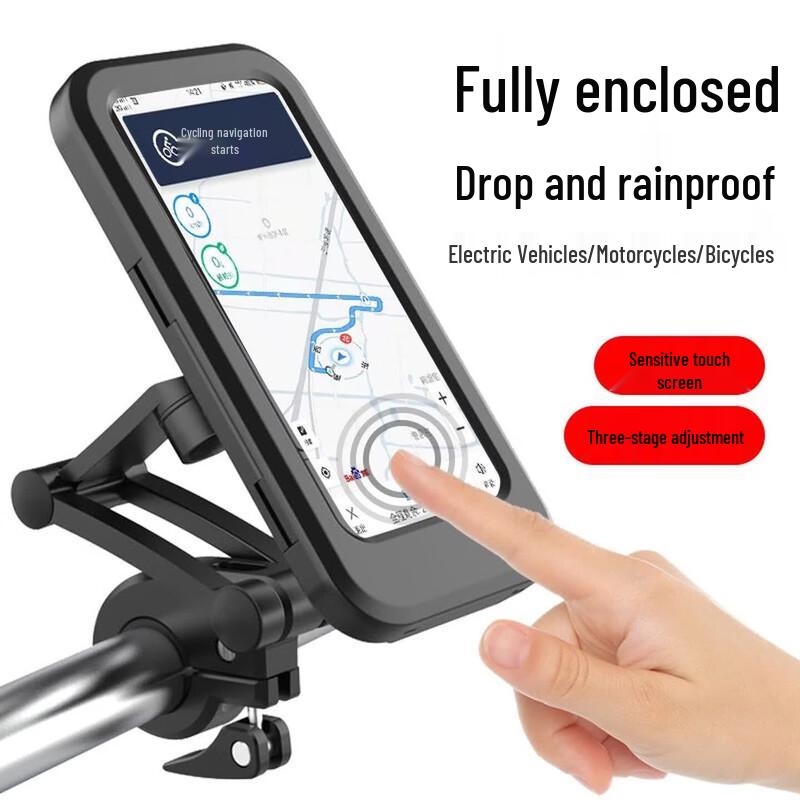 Permanent Cycling Waterproof Shockproof Phone Holder with Rearview Mirror Mount