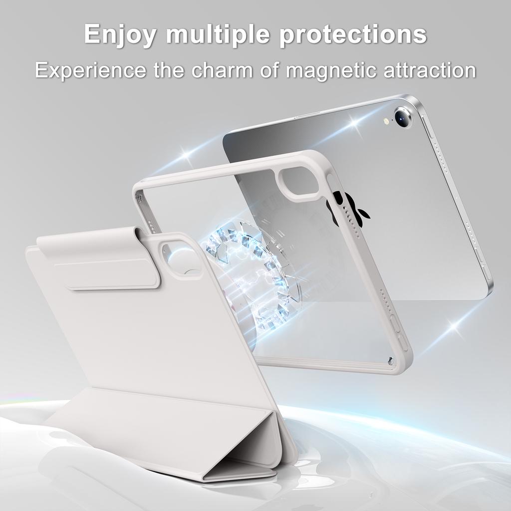 RBP For iPad Pro 11 13 inch Magnetic Case,For iPad Air 11 Air4/5 10.9 Mini6 10.2 9th 8th 7th Gen Rotate 360°Detachable Back Case