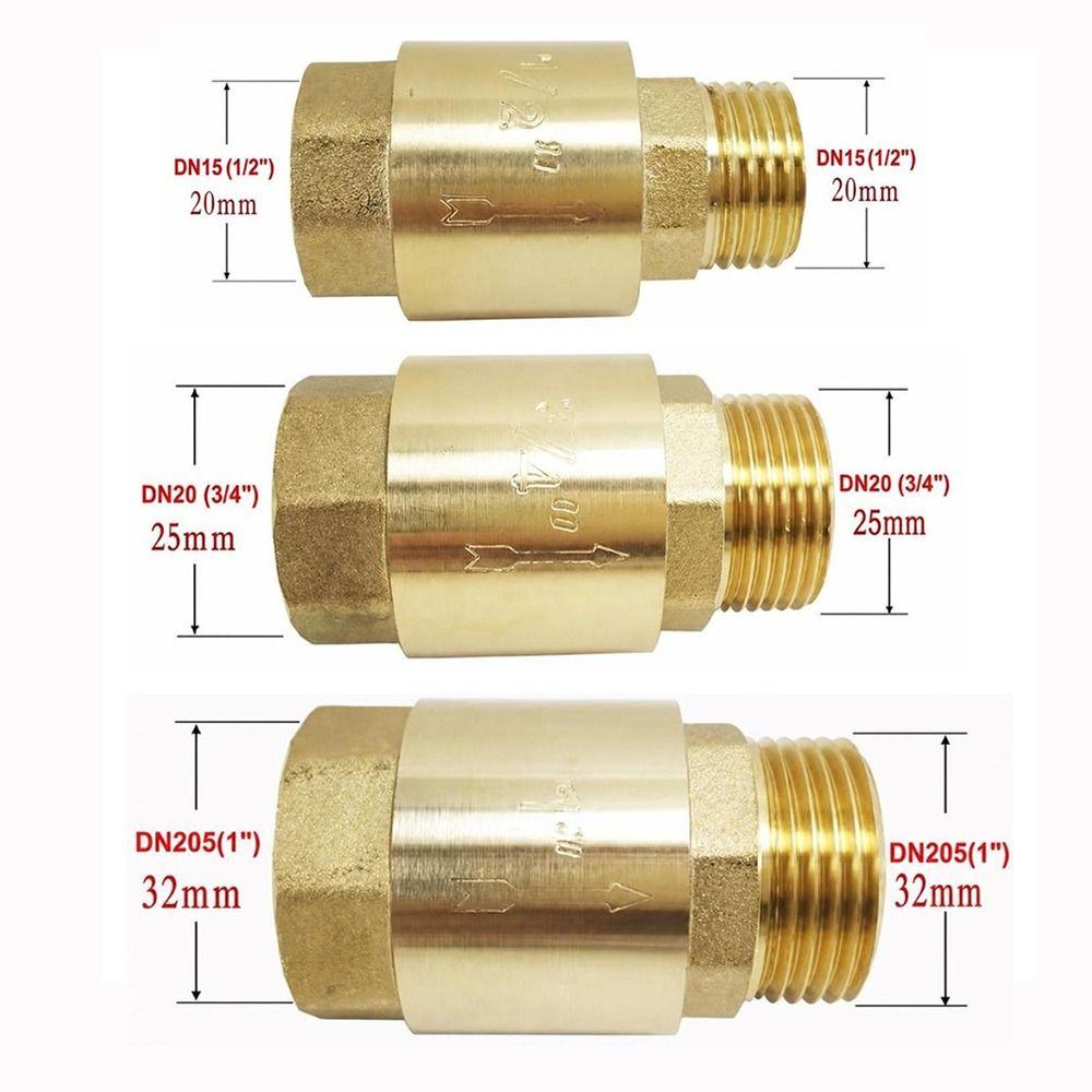Durable BSPP Thread Brass Check Valve Male To Mal 1/2" 3/4" 1" One Way Valve Male To Male Pipe Check Valve
