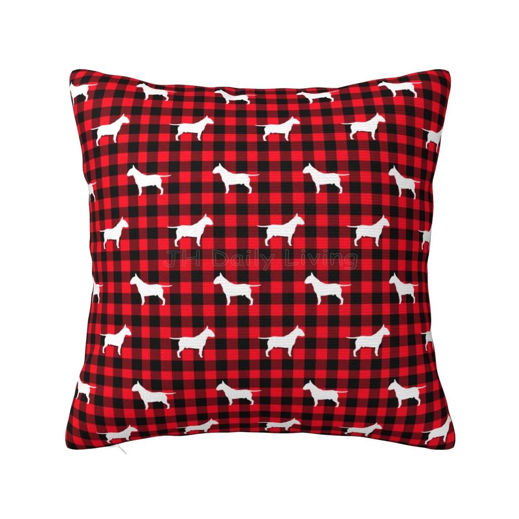 English Bull Terrier Hund Liebe Kissenbezug Kissenhülle für Sofa Lustige Tier-Wurfdecke Kissenbezug Wohnzimmer Schlafzimmer Dekoration