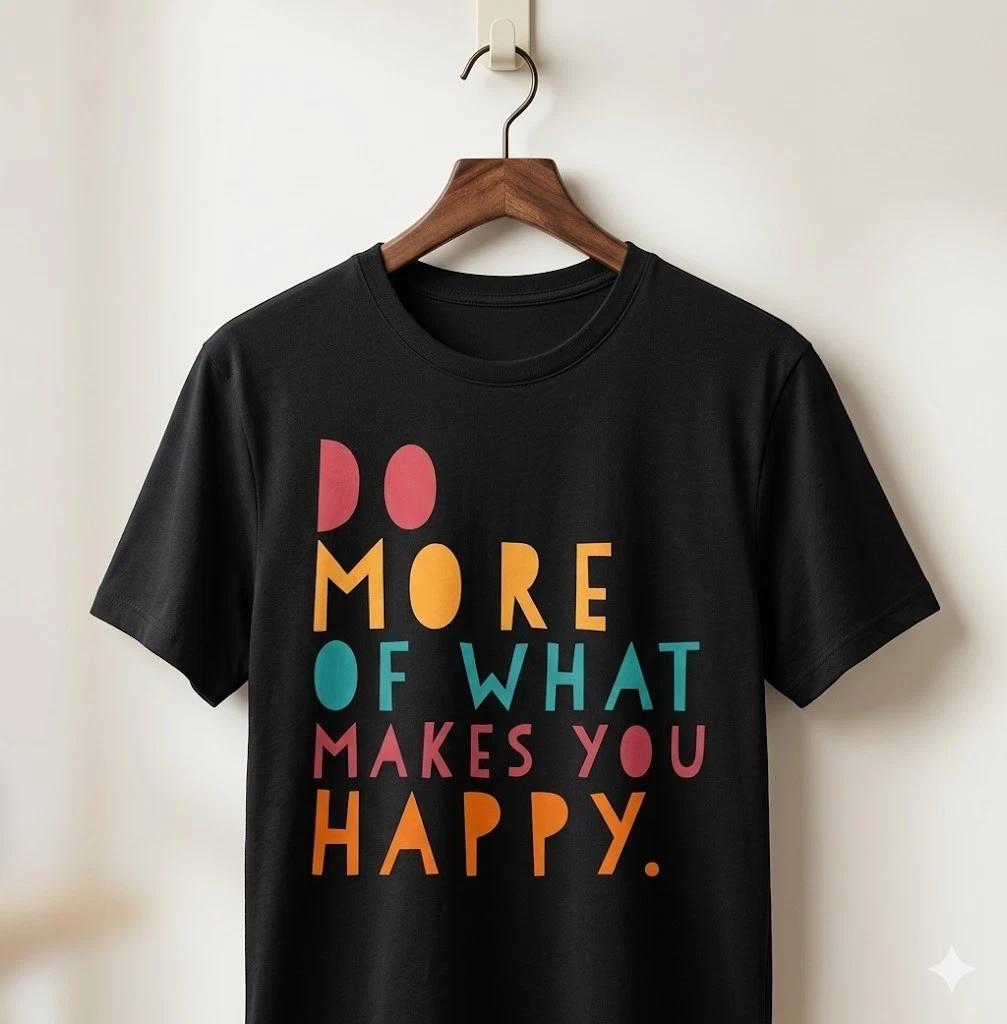 Unisex Adult Casual Quote Do More of What Makes You Happy Inspirati... XXXXL