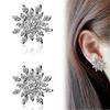 Moda feminina joias elegantes strass floco de neve brincos de orelha presente