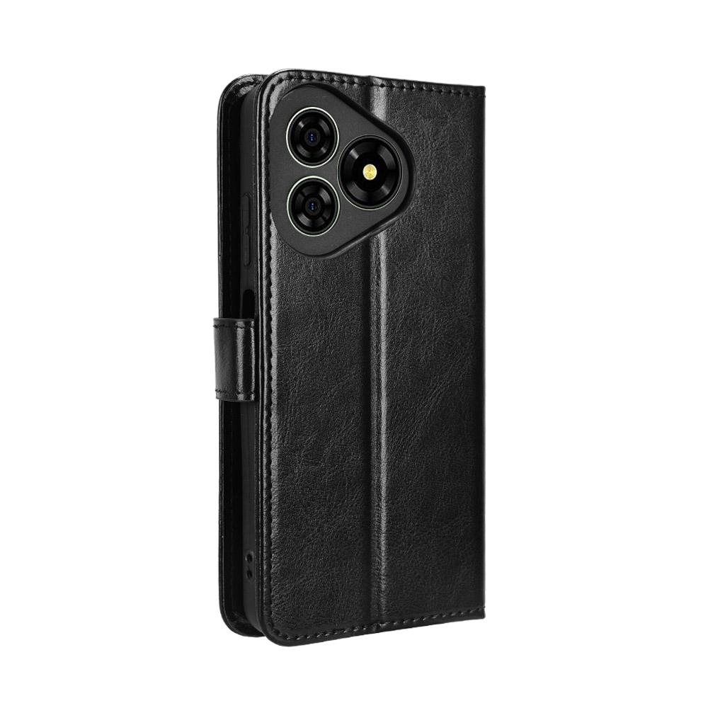 For Ulefone Note 19 PU Leather Case with Strap Crazy Horse Texture Phone Wallet Cover