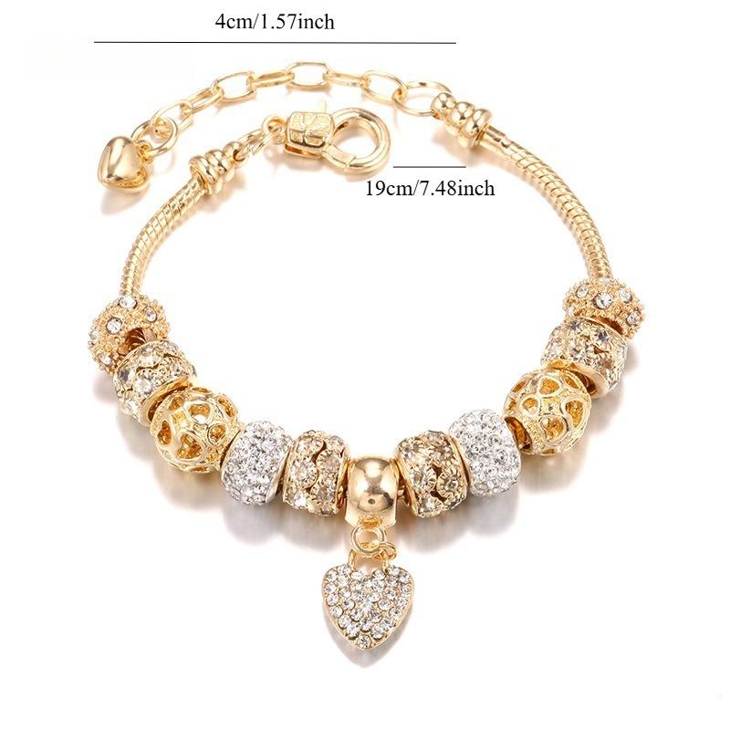 1PC popular bracelet DIY alloy large hole bead bracelet, golden European bead bracelet jewelry