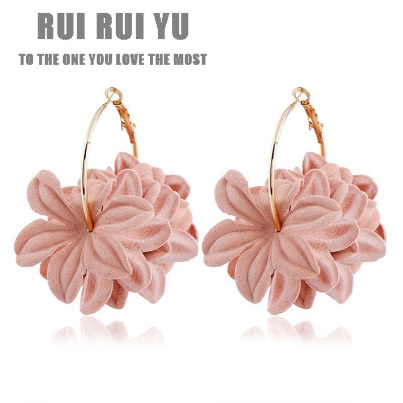 

RUI RUI YU 1pair Женская мода Элегантная 3D Цветочная Дизайн Серьги Все Матч Нежные Ушные Шпильки