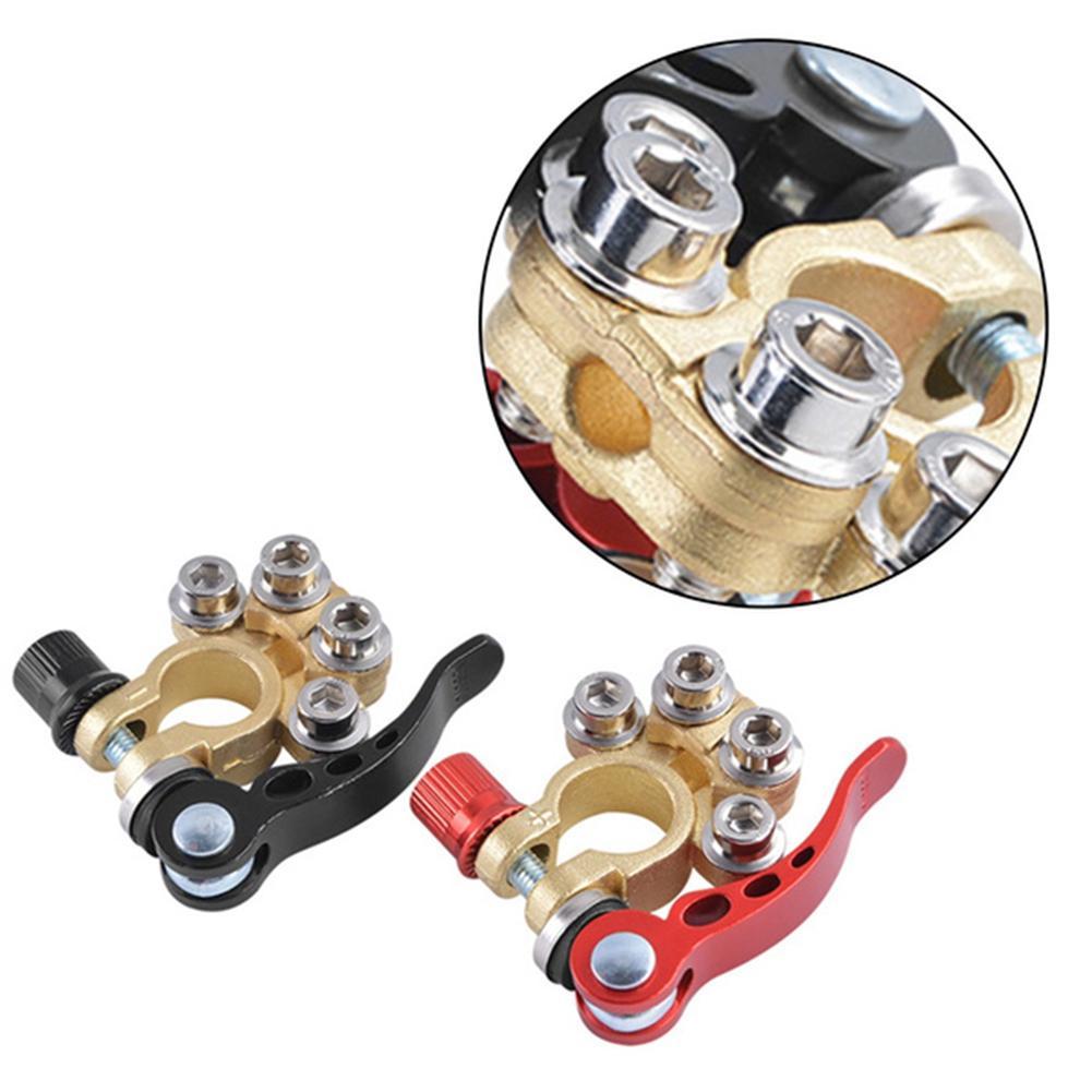 1 Pair Car Battery Terminals 12V Auto Battery Terminal Connector Battery Bornes Cable Terminal Adapter Clamps Clip Screw