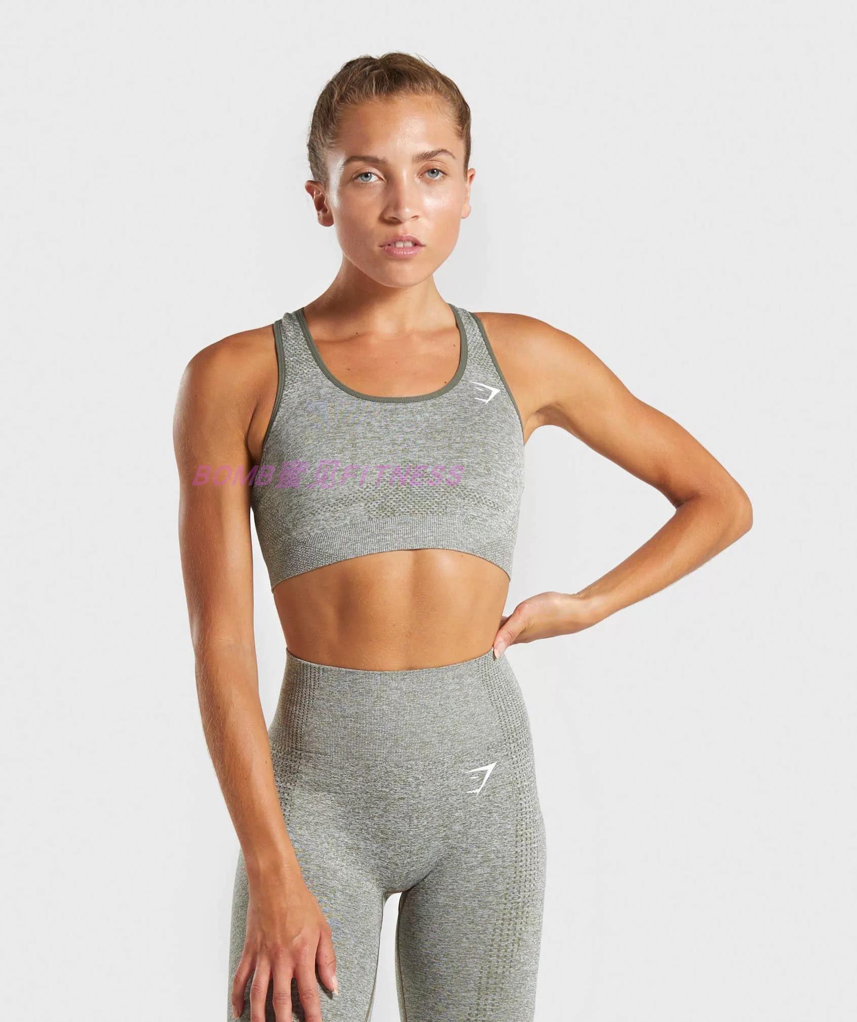 Bomb Gym Women s Shark Vital Snowflake Fitness Medium-Intensity Sports Bra Running Yoga Racerback Bra M зелёный/хаки