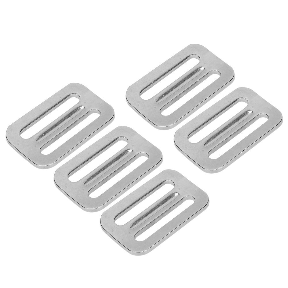 5 PCS Stainless Steel Adjustable Slide Buckle Rectangle Webbing Slider  For Purse Making and Bag DIY
