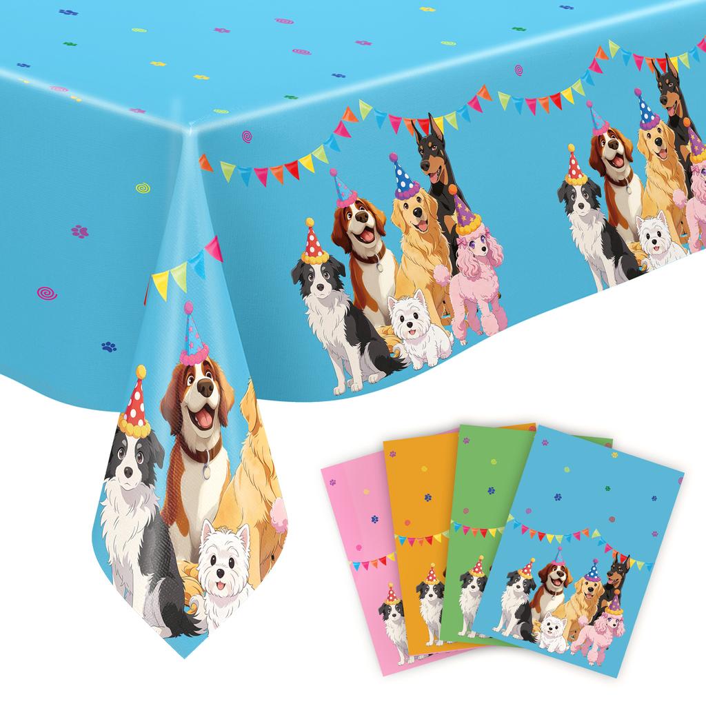 Cartoon Puppy Dog Birthday Party Decorations Supplie Celebration Party Disposable Banner Tablecloth Cup Plate Baby Shower Set