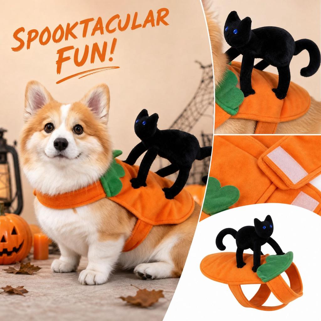Funny Halloween Pet Costume Novelty Outfit for Dogs and Cats Dress-Up Party Wear
