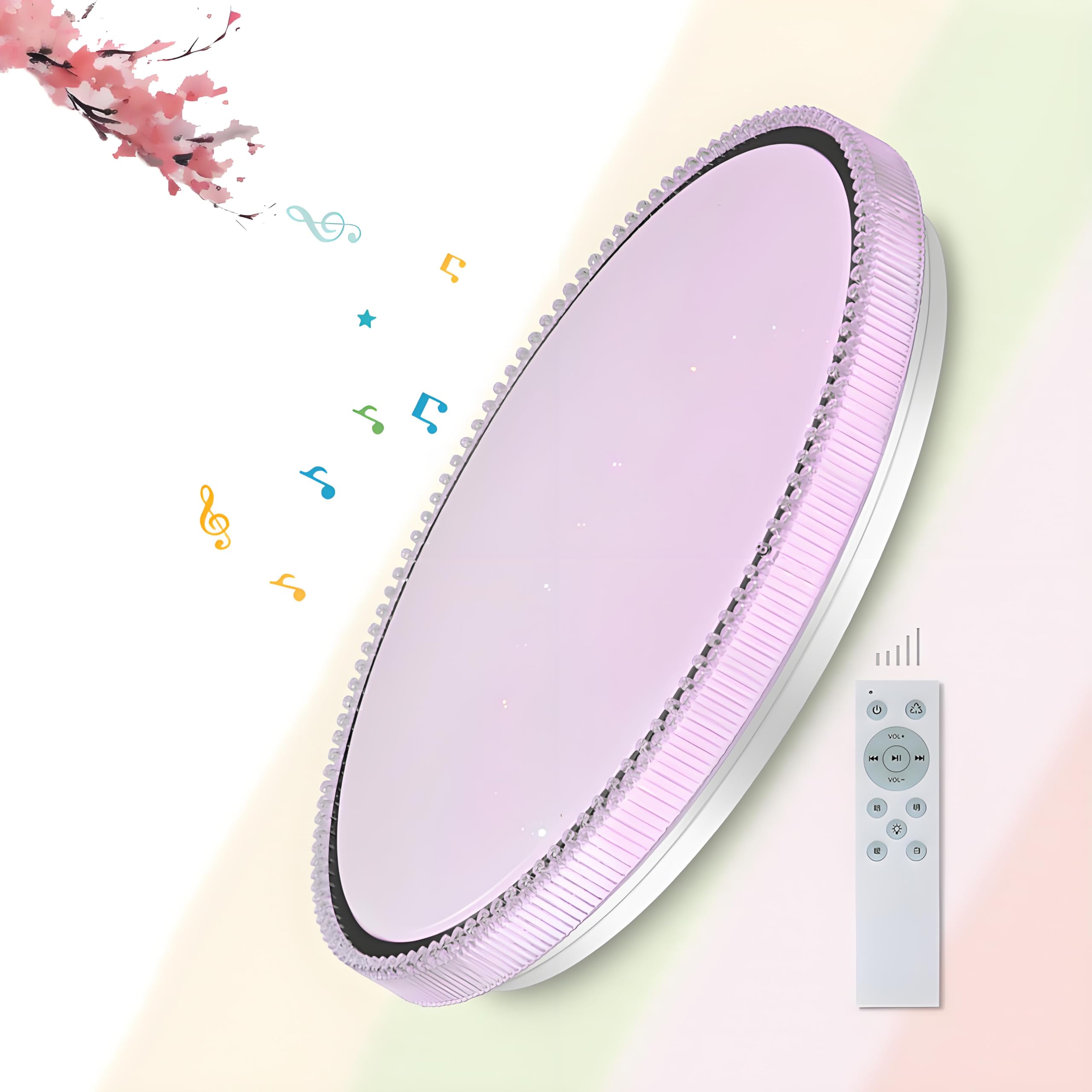 

Світлодіодний світлодіодний світильник Hoyoomi 8 з дистанційним плафоном з легким до стелі внутрішнє освітлення коридору кімнати татамі, управління, динамік, затемнення, 4700 лм,