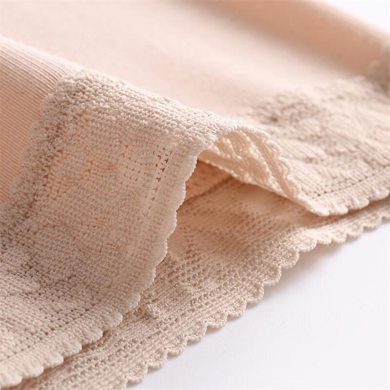 Maniform Women's Seamless Mid-Waist Anti-Bacterial Lace Safety Shorts