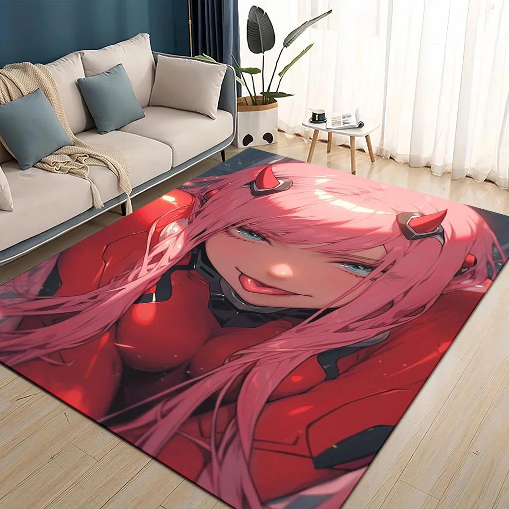27 Style Cartoon Zero Two DARLING in The FRANXX Carpet Rug for Living Room Bedroom Home Sofa Decoration,Kids Non-slip Floor Mat