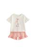 Modny letni dwuczęściowy strój dla dziewczynek - Krótki rękaw, okrągły dekolt, dla małych i średnich dzieci.