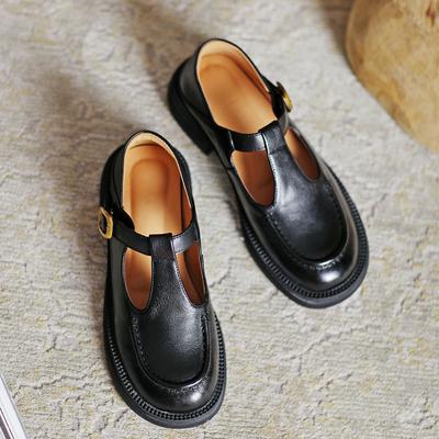 Mary Jane Small Leather Shoes Retro Temperament Women 'S Shoes Spring Summer  New British Leather Soft Bottom Soft Leather Shoes