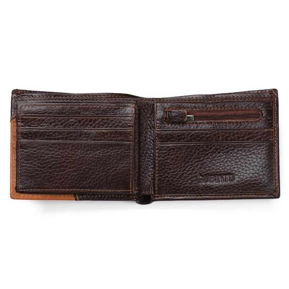 Genuine Leather Men Wallets Coin Pocket Zipper Real Men's Leather Wallet with Coin High Quality Male Purse Cartera