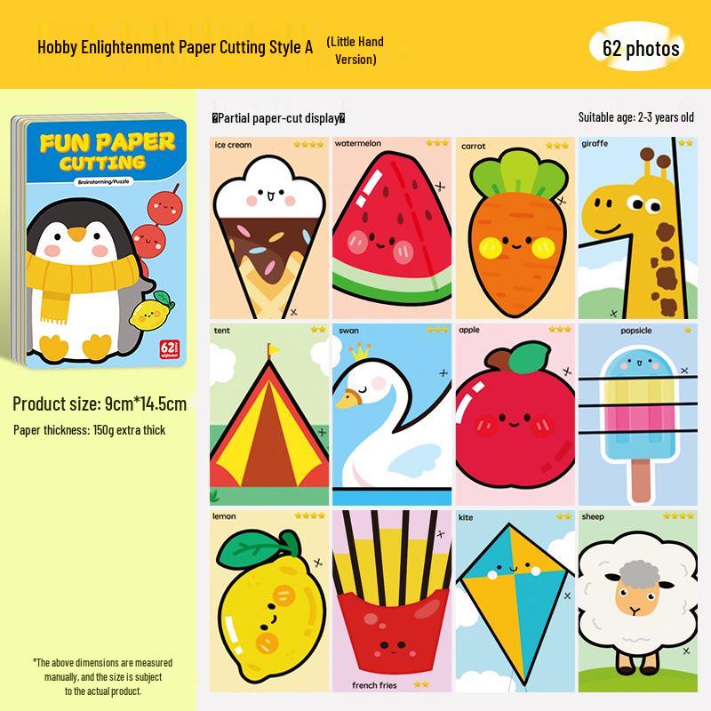 Montessori Paper Cutting Fun Toy for Early Education, Ages 2-6