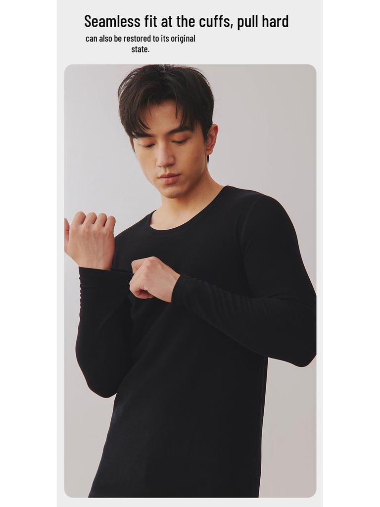 Herren 320g Warmes Acryl Verdicktes Rundhals Thermisches Baselayer Set mit Gebürstetem Antibakteriellem Finish - Herbst/Winter.