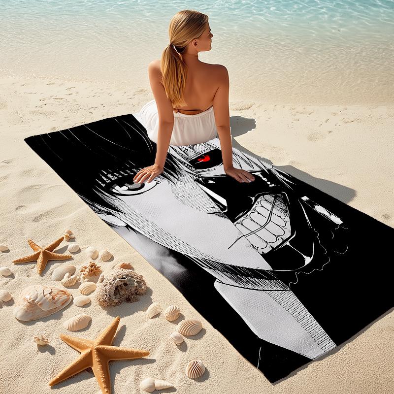 1Pc Tokyo Ghoul Artwork Beach Towel Microfiber Beach Towel Thin Absorbent For Beach Swimming Yoga Bath Sports 091757