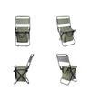 Portable Folding Chair with Insulated Storage Bag and Backrest for Outdoor Camping and Fishing Activities