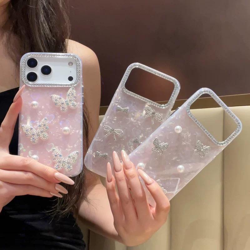 Seashell Pattern Bow Mobile Cover for Apple 17 Pro Max Pearl Butterfly iPhone 11 12 13 14 15 16 Phone Case
