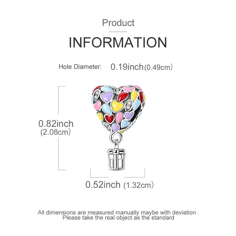 Original Copper Bead Charm Heart Air Balloon Gift Box Bead Fit Original Bracelet For Women Diy Jewelry Gift