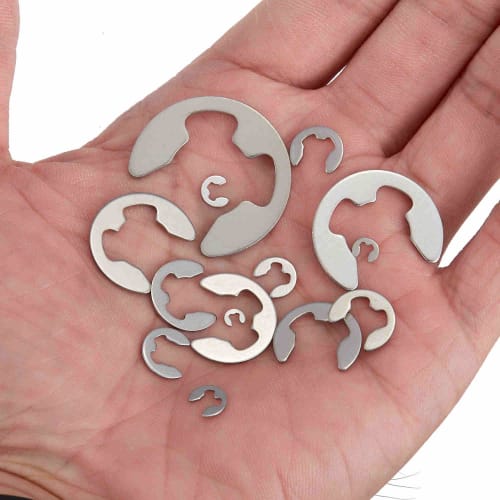Litorange 390-Piece Set of E-Clip 304 Stainless Steel Retaining Circlip Kit, E-Type Snap Rings for Fixing Components