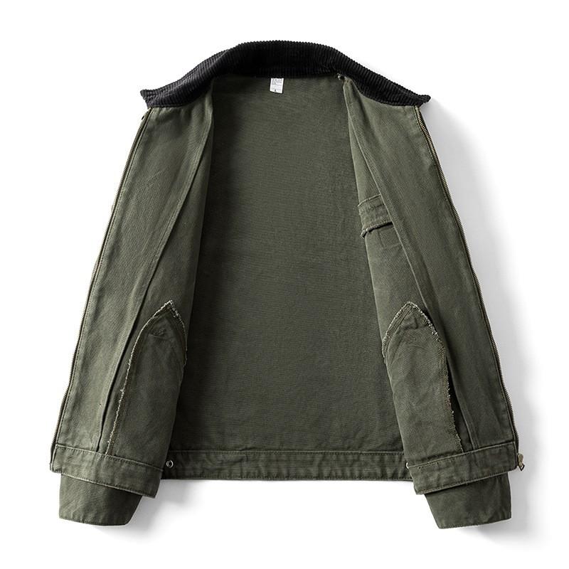 Veste en jean décontractée unisexe Automne Coupe ample Fermeture éclair Sans capuche Streetwear Avec design Color Block