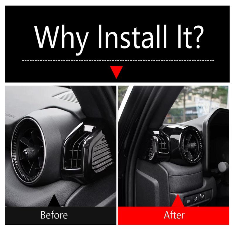 Black Head Light Steering Wheel Dashboard Frame Cover Trim Accessories For Toyota Land Cruiser 250 Prado LC250 2024 2025 2026