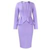 Long Sleeve Elegent Lady Formal Bodycon Dress Decor O-Neck Knee-Length Women Ruffles Patchwork Workwear