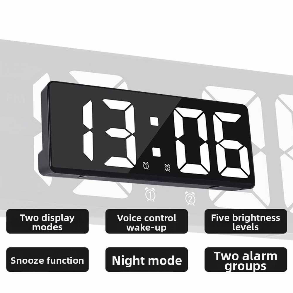 Temperature Display LED Digital Clock Calendar Function Electronic Clock Indoor Use