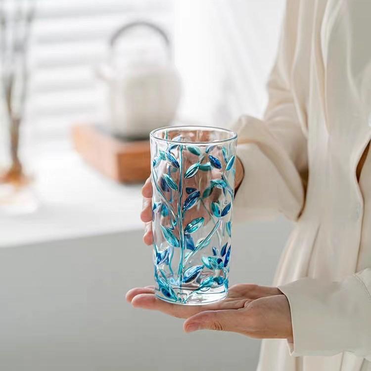 Regenbogen-Schimmer Handbemalte Glas Tasse - Bling Design für den Sommer