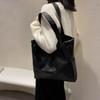 Vertical Square Large Capacity Handbag Solid Color Portable Shoulder Bag  College Student