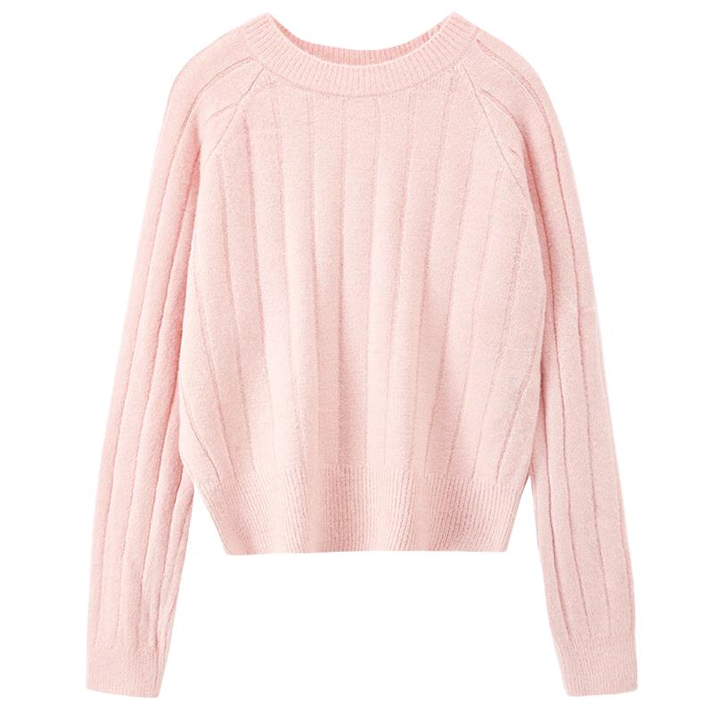 

Women s Autumn/Winter Crew Neck Knit Sweater One Size