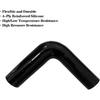 ID 1.5" To 1.75" 90 Degree Reducer Silicone Elbow Coupler, 7" Leg Length (178mm) Universal 4-Ply Reinforced Silicone Radiator Hose Reducer Intake